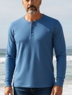 Copper & Oak -NWOT Blue Or Gray Long Sleeve Henley, Lite Weight Sweatshirt XXL
